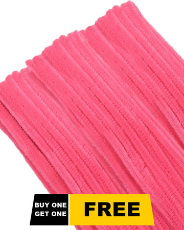 (Buy 1 Get 1 Free) Neon Pink Pipe Cleaner | Pack of 100+100 Pipe Cleaners