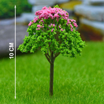 Artificial Miniature Tree Green & Light Pink 100mm