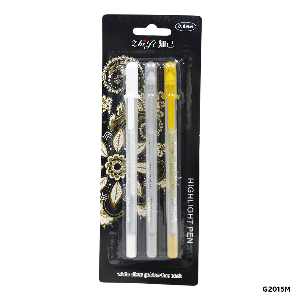 Highlighter Pens Multicolour 0.8mm - Pack of 3