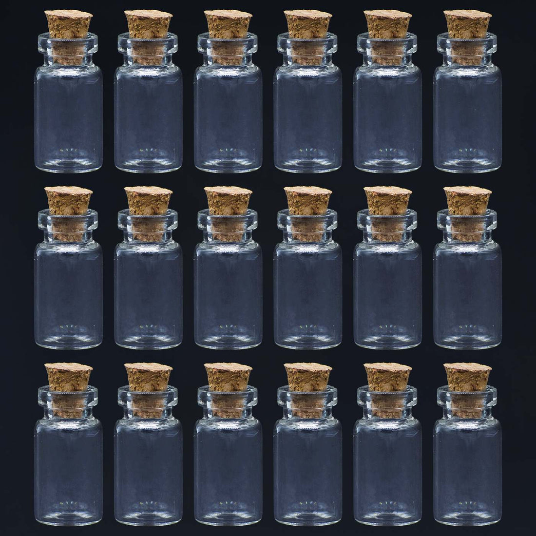 Mini Glass Bottles with Cork Stoppers 2.5ml