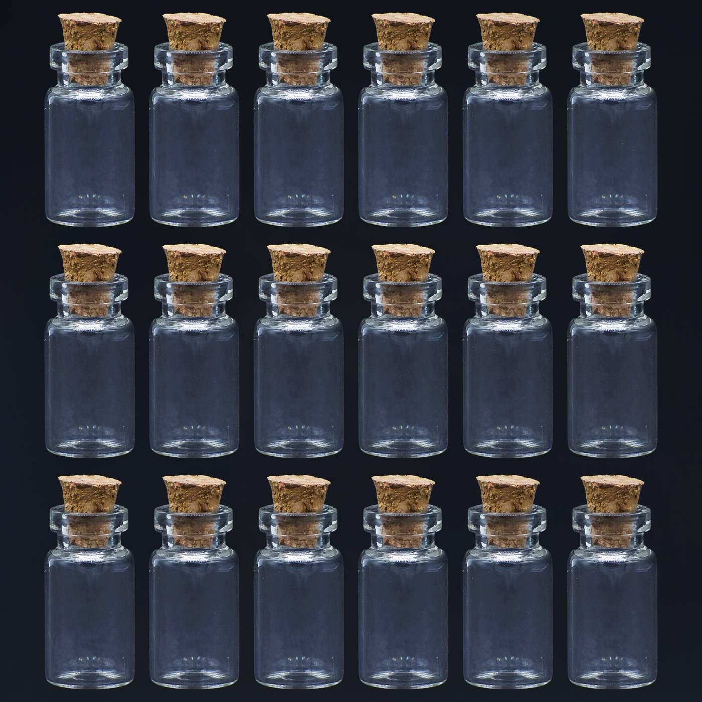 Mini Glass Bottles with Cork Stoppers 2.5ml