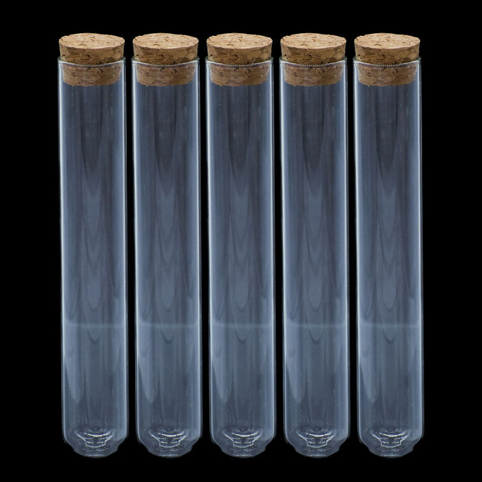 Glass Message Bottles with Cork Lid - Set of 5, 32ml Capacity, 120mm Height