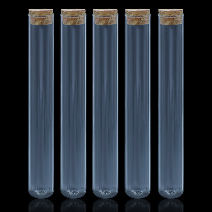 Glass Message Bottles with Cork Lid - Set of 5, 40ml Capacity, 150mm Height