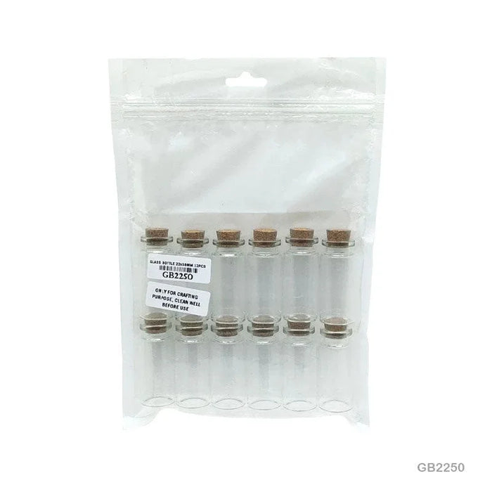 Message Glass Bottle (Gb2250) 22X50Mm Cc 12Pcs