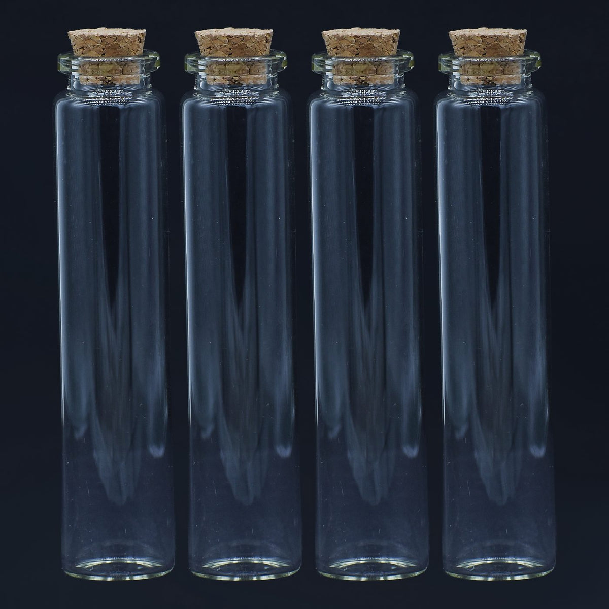 Mini Glass Bottles with Cork Stoppers - Set of 4, 30ml