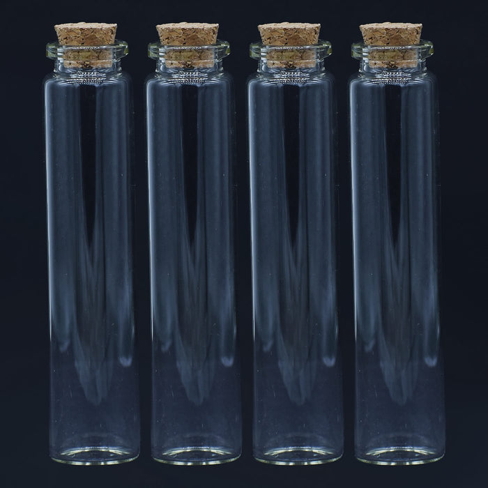 Mini Glass Bottles with Cork Stoppers - Set of 4, 30ml
