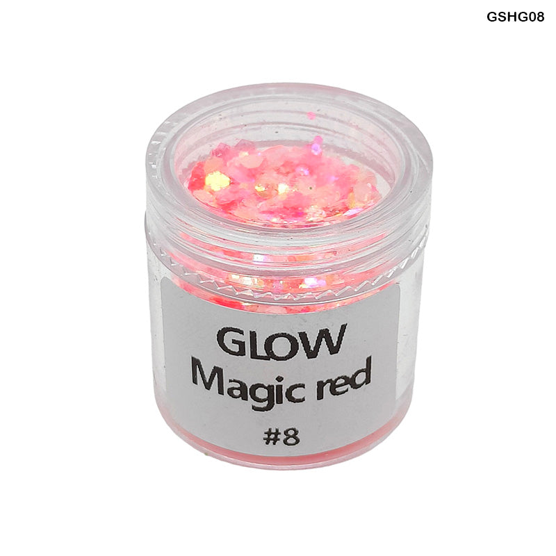 Gshg08 Glow Shimmer Glitter Magic Red