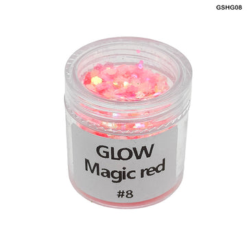 Gshg08 Glow Shimmer Glitter Magic Red
