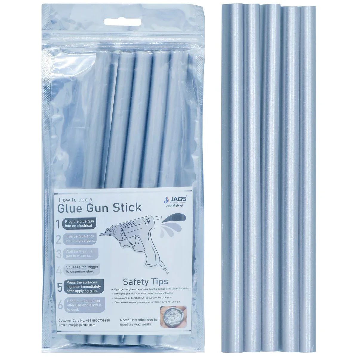 Silver Glue Stick l Thick 11MM 20CM (5pcs) Pack of 1