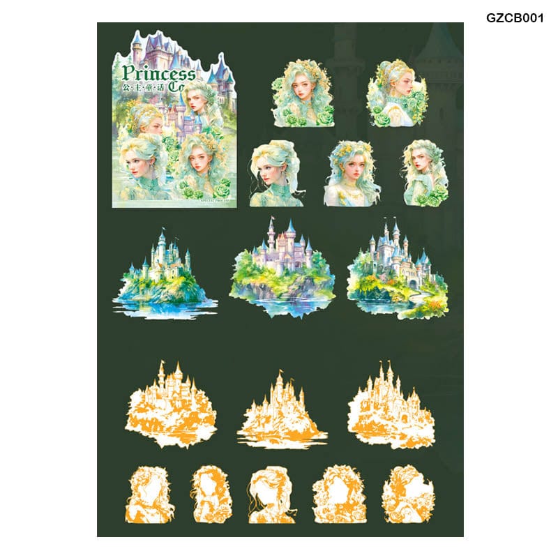 Gzcb001 Princess Castle Deco Sticker 8Pc