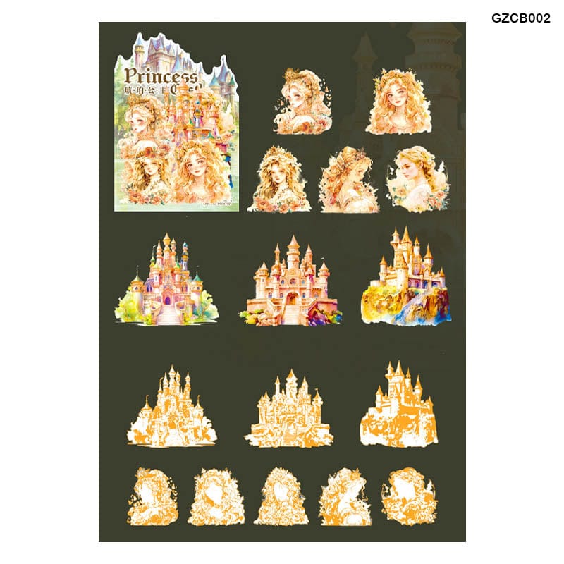 Gzcb002 Princess Castle Deco Sticker 8Pc