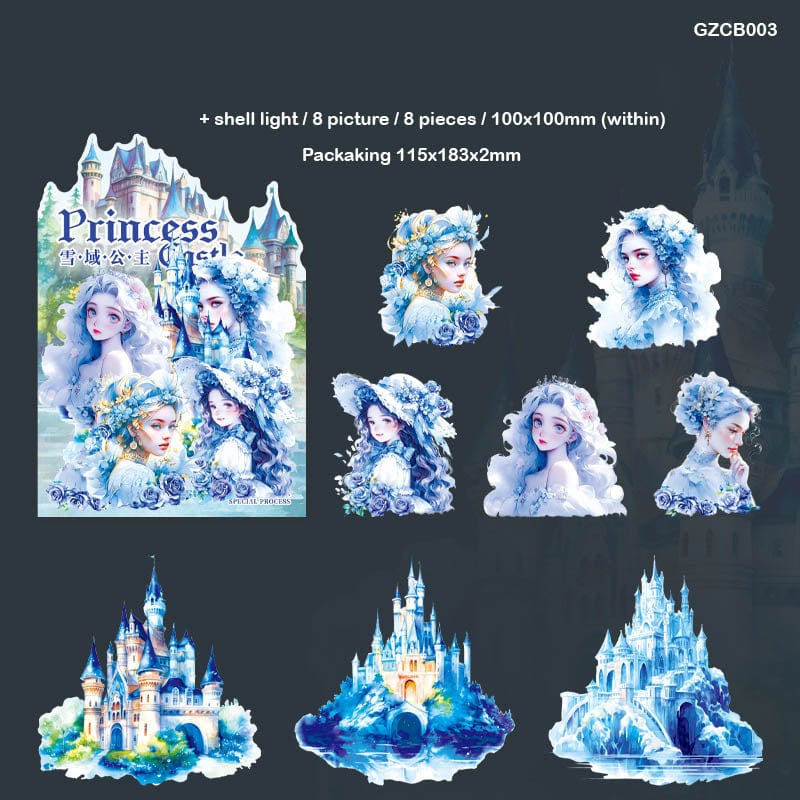 Gzcb003 Princess Castle Deco Sticker 8Pc