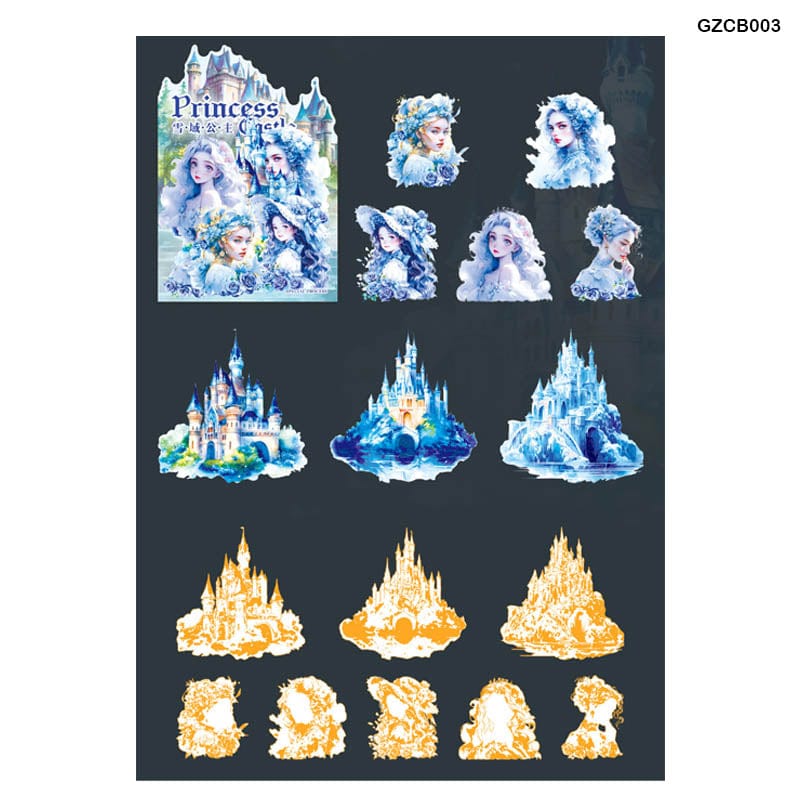 Gzcb003 Princess Castle Deco Sticker 8Pc