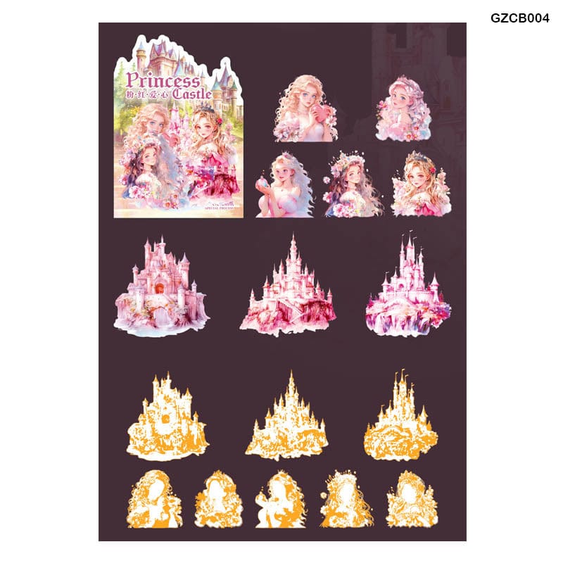 Gzcb004 Princess Castle Deco Sticker 8Pc