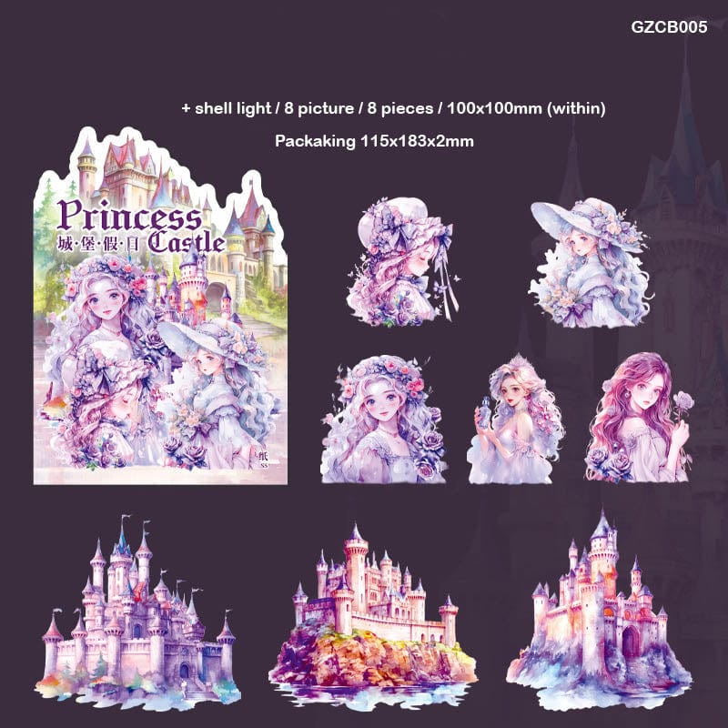 Gzcb005 Princess Castle Deco Sticker 8Pc