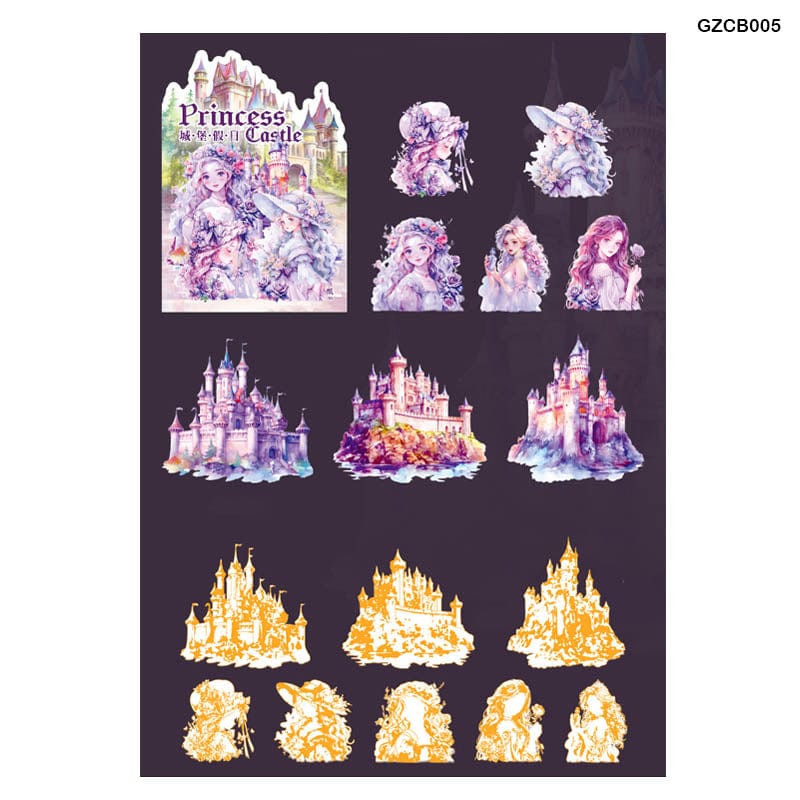 Gzcb005 Princess Castle Deco Sticker 8Pc