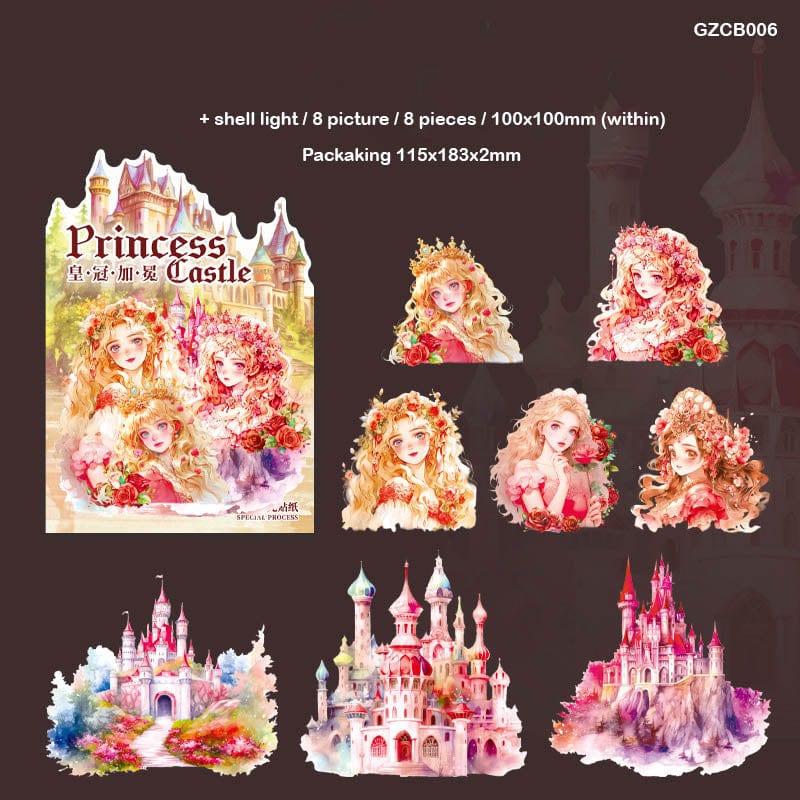 Gzcb006 Princess Castle Deco Sticker 8Pc