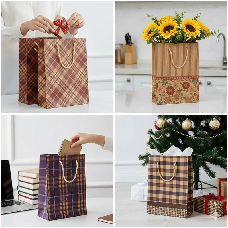 Paper Bag (Design No.1 6X8Inch) (Pack of 12)