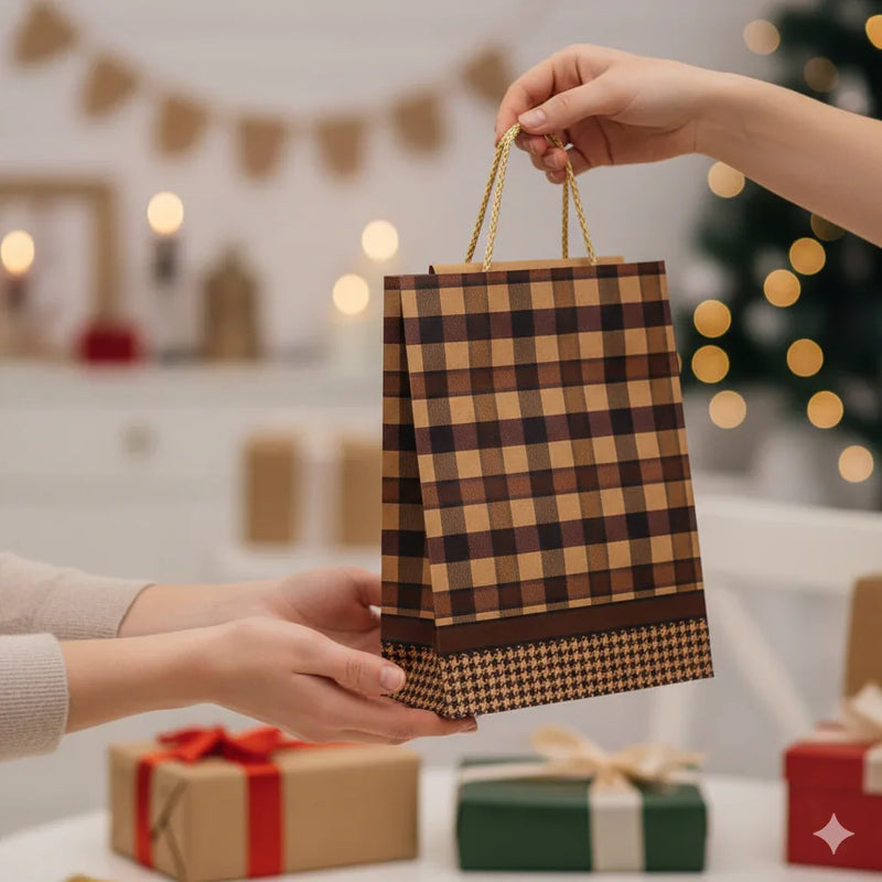 Paper Bag (Design No.1 6X8Inch) (Pack of 12)