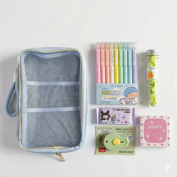 Korean Student Gift Kit  | Korean Gift Set | 6 Items in a kit I Pastel Students Summer Kit
