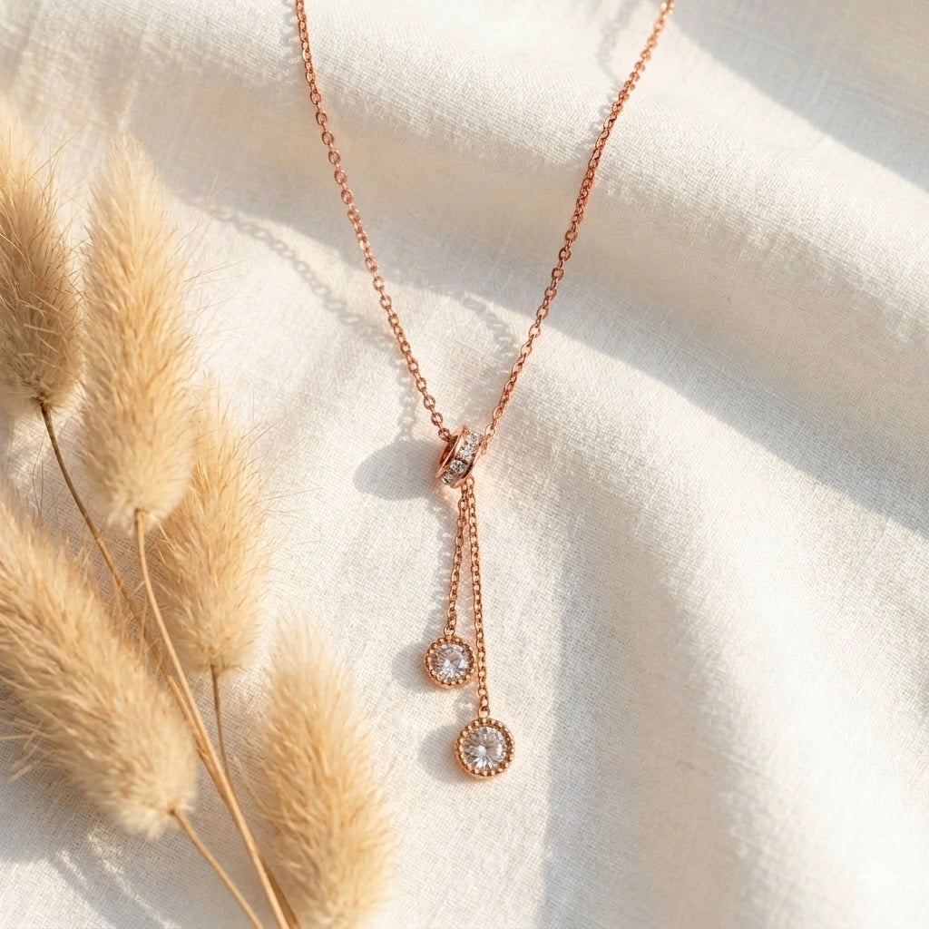 Korean Inspired Rose gold Tone Dainty Neckpiece | Long Lasting Anti-Tarnish Jewellery l Perfect Everyday Jewellery l Pack of 1