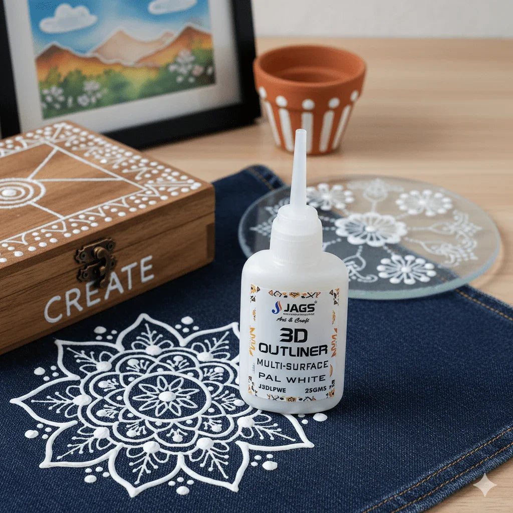 jags-mumbai Balloon & Party Products Jags 3D Outliners Multi Surface 25GM Pal White J3DLPWE