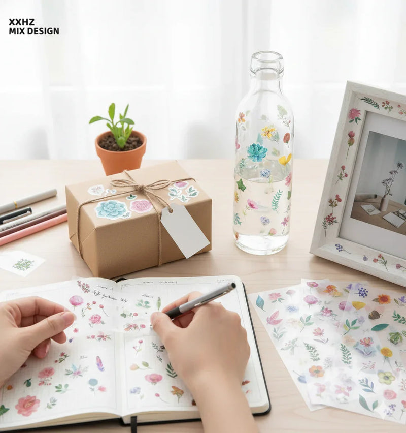 Floral & Botanical Deco Stickers for Journaling | 6 Sheets