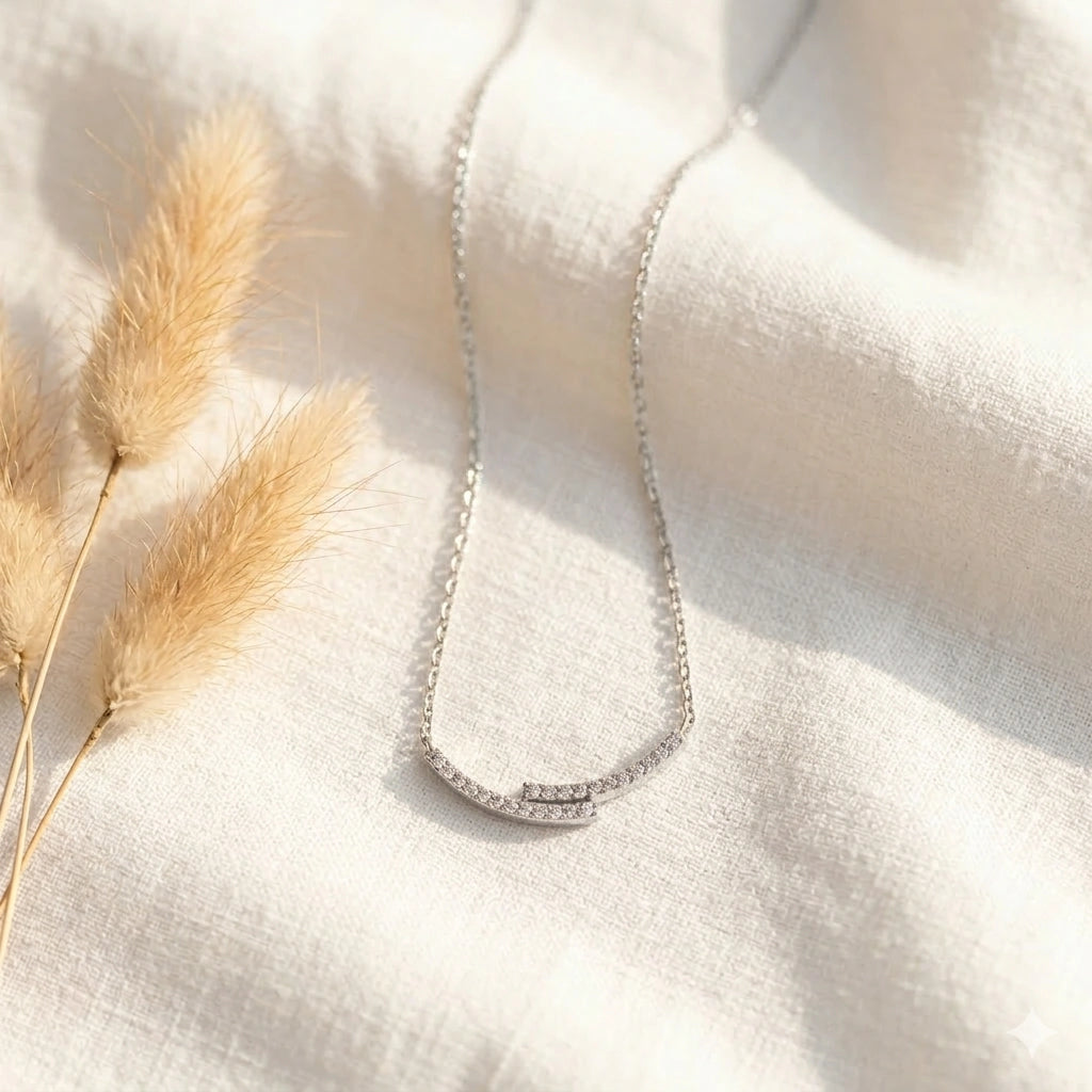 Korean Inspired Silver Tone Dainty Neckpiece | Long Lasting Anti-Tarnish Jewellery l Perfect Everyday Jewellery l Pack of 1