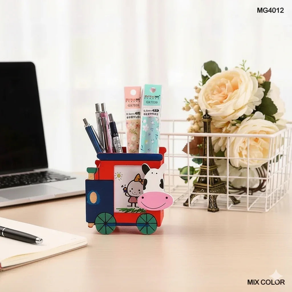 MG Traders Pen Stands Wooden Clip With Pen Holder (Mg4012)