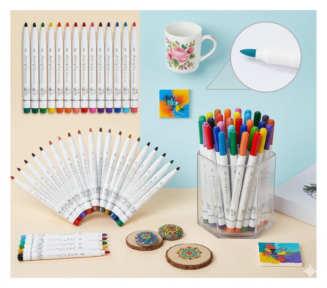Acrylic Paint Markers – Multi-Surface Art Pens for Resin, Wood, Canvas & More I Limited edition