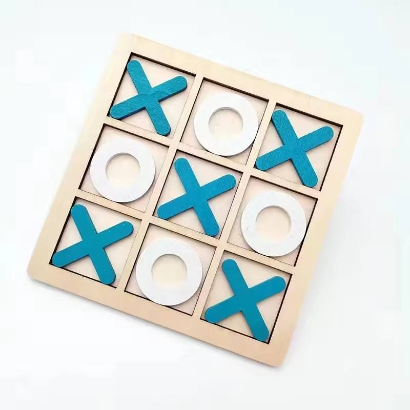 Premium Wooden Tic Tac Toe Game Board | Classic XOXO Puzzle
