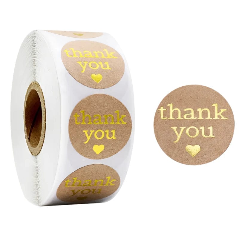 (JUMBO ROLL) Thank you labels for your small business (500 Labels) 1 inch Ecofriendly