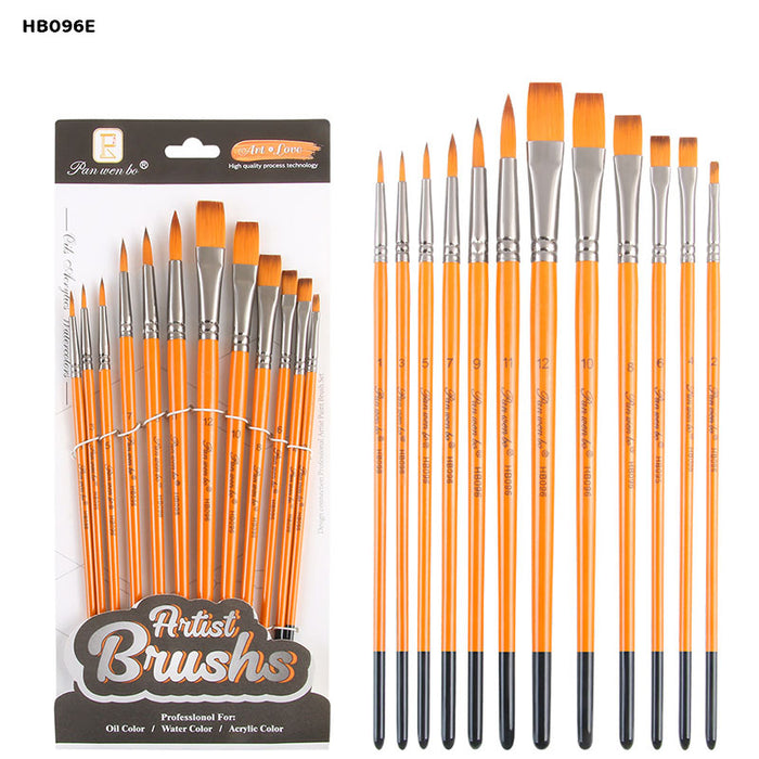 Paint Brush I Flat N Round I Pack of 12