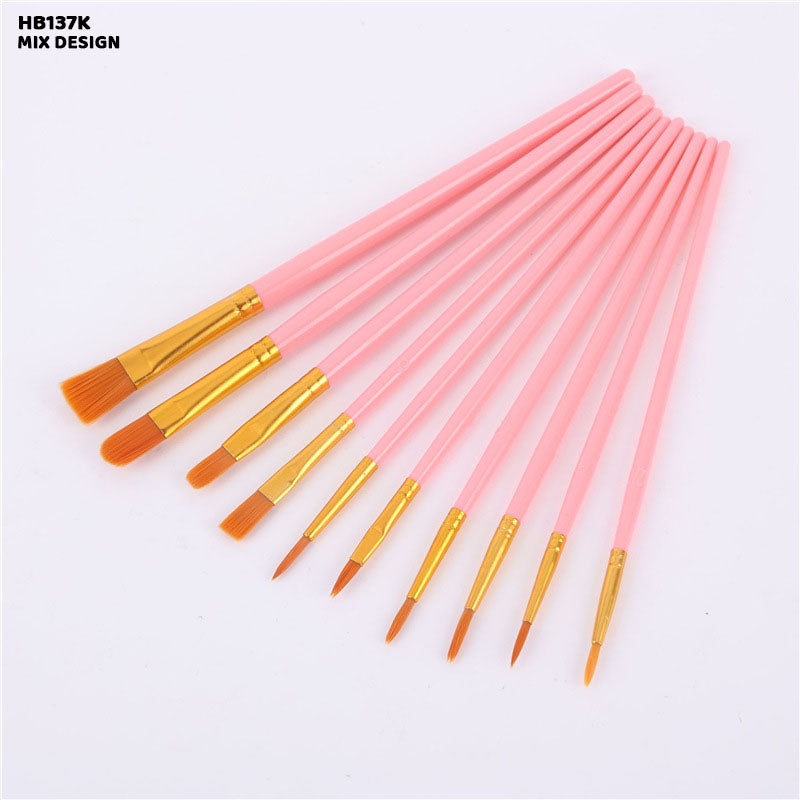 Artist Paint Brush Set - 10 Pcs