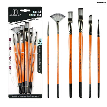Multi-Shape Paint Brush Set - 6 Pcs (Style 1)