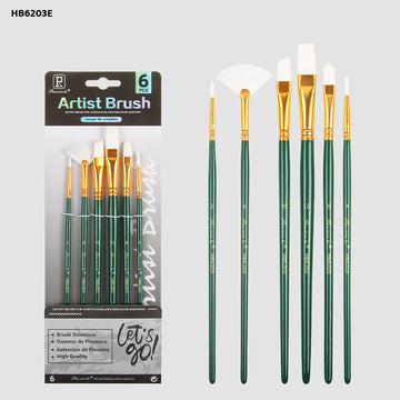 Multi-Shape Paint Brush Set - 6 Pcs (Style 3)