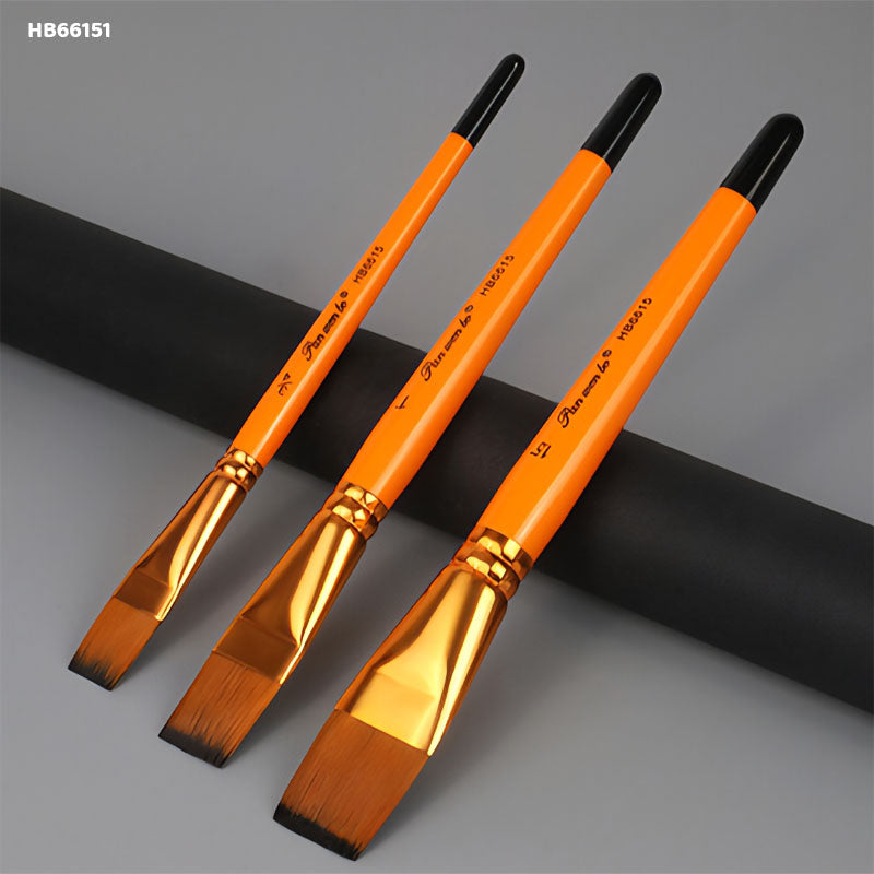 Jumbo Flat Paint Brush Set, Orange - 3 Pcs