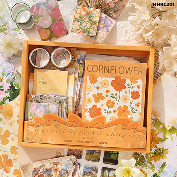 Flower Sea Like Tide Retro Journal Set Gift Box - 128 Pcs (Design 1)