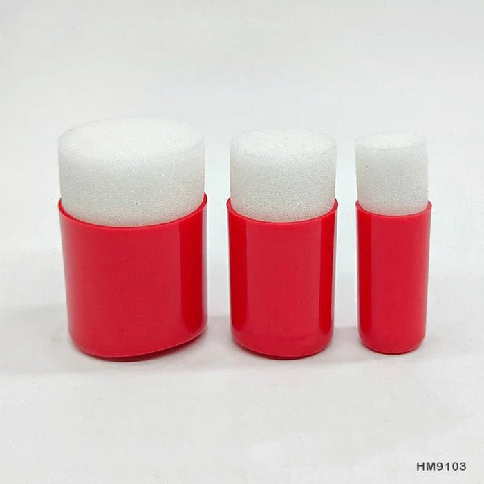 Versatile Sponge Applicators with Red Handles - 3 Piece Set