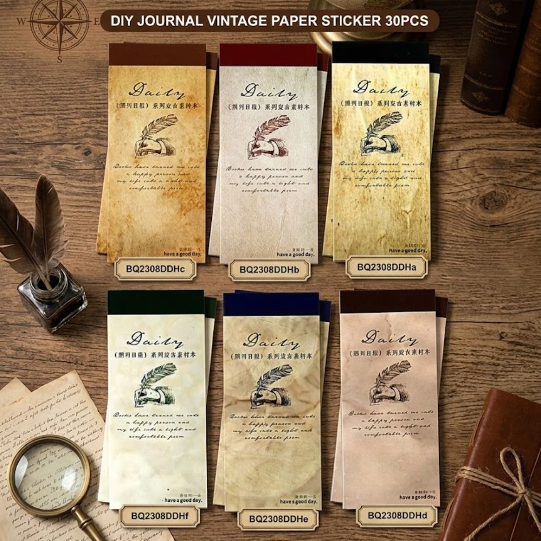 Aesthetic Vintage Diary Stickers – DIY Journal, Planner & Craft Pack | Pack of 1