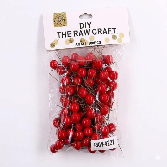 Mini Berry Stems Pack – Floral Craft, Wreath & Decoration Supplies (100 PCS) | Pack of 1
