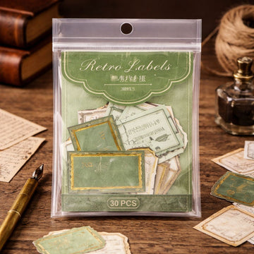 Retro Labels Sticker Pack – Aesthetic Scrapbooking & Planner Decor | Pack of 1