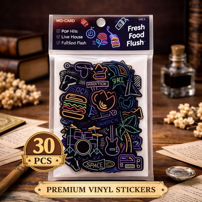 Aesthetic Neon Stickers – Trendy Scrapbooking & Craft Pack | Pack of 1