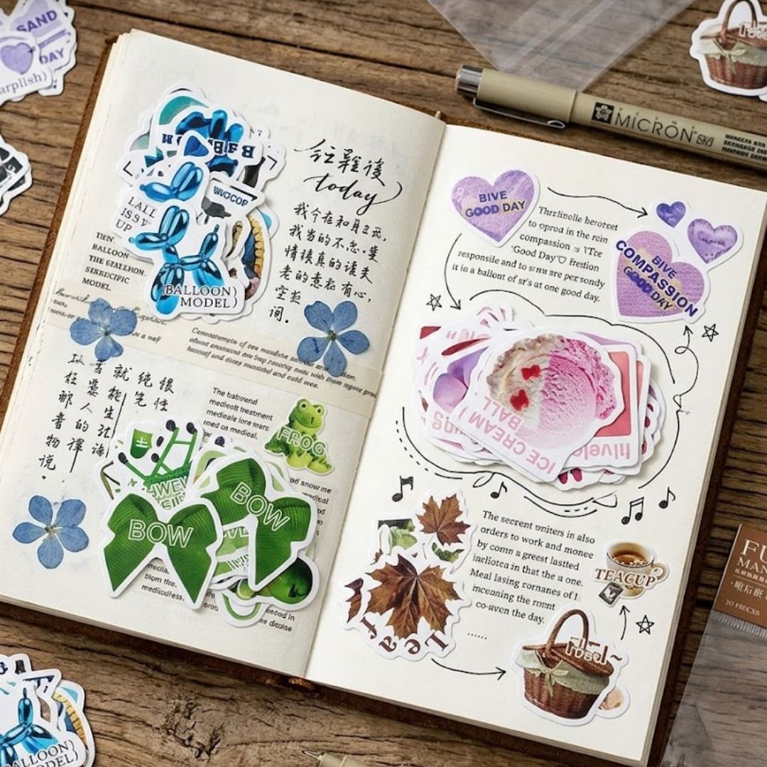 Mini Aesthetic Sticker Set – DIY Journal, Scrapbook & Craft Pack | Pack of 1