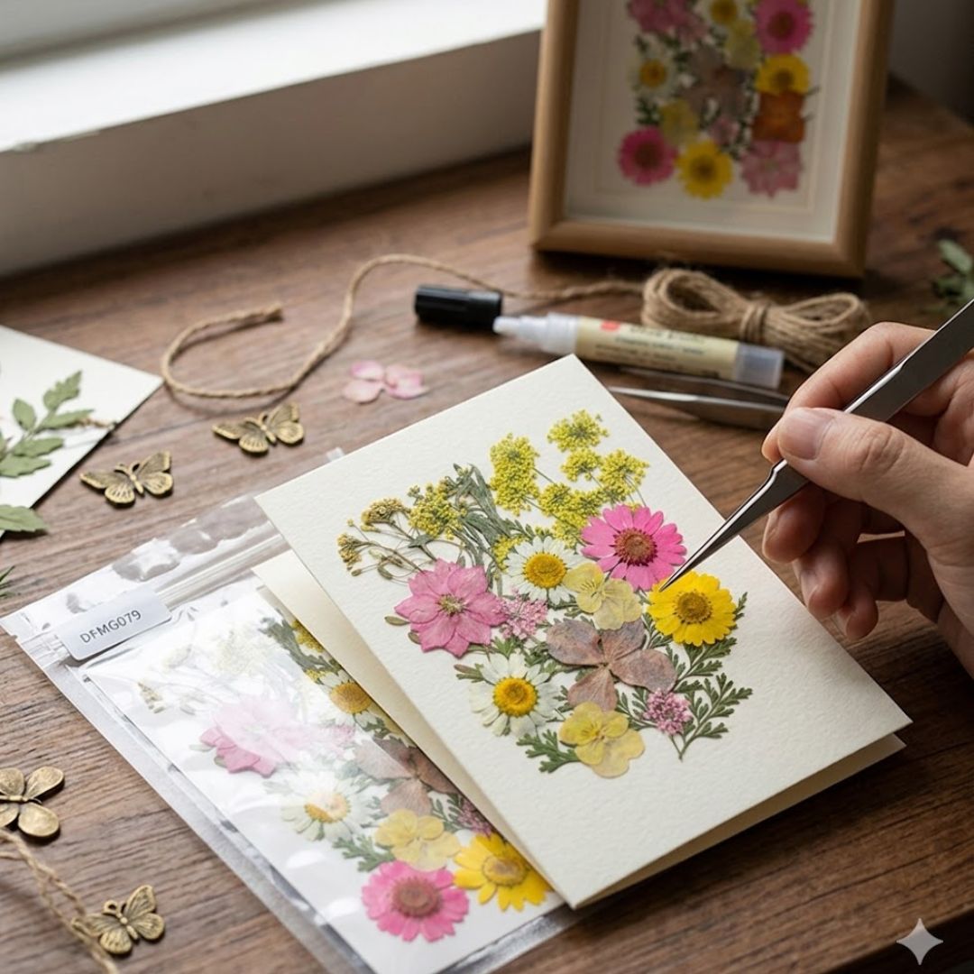 Colorful Pressed Flower Set – DIY Jewelry, Resin & Craft Supplies | Pack of 1