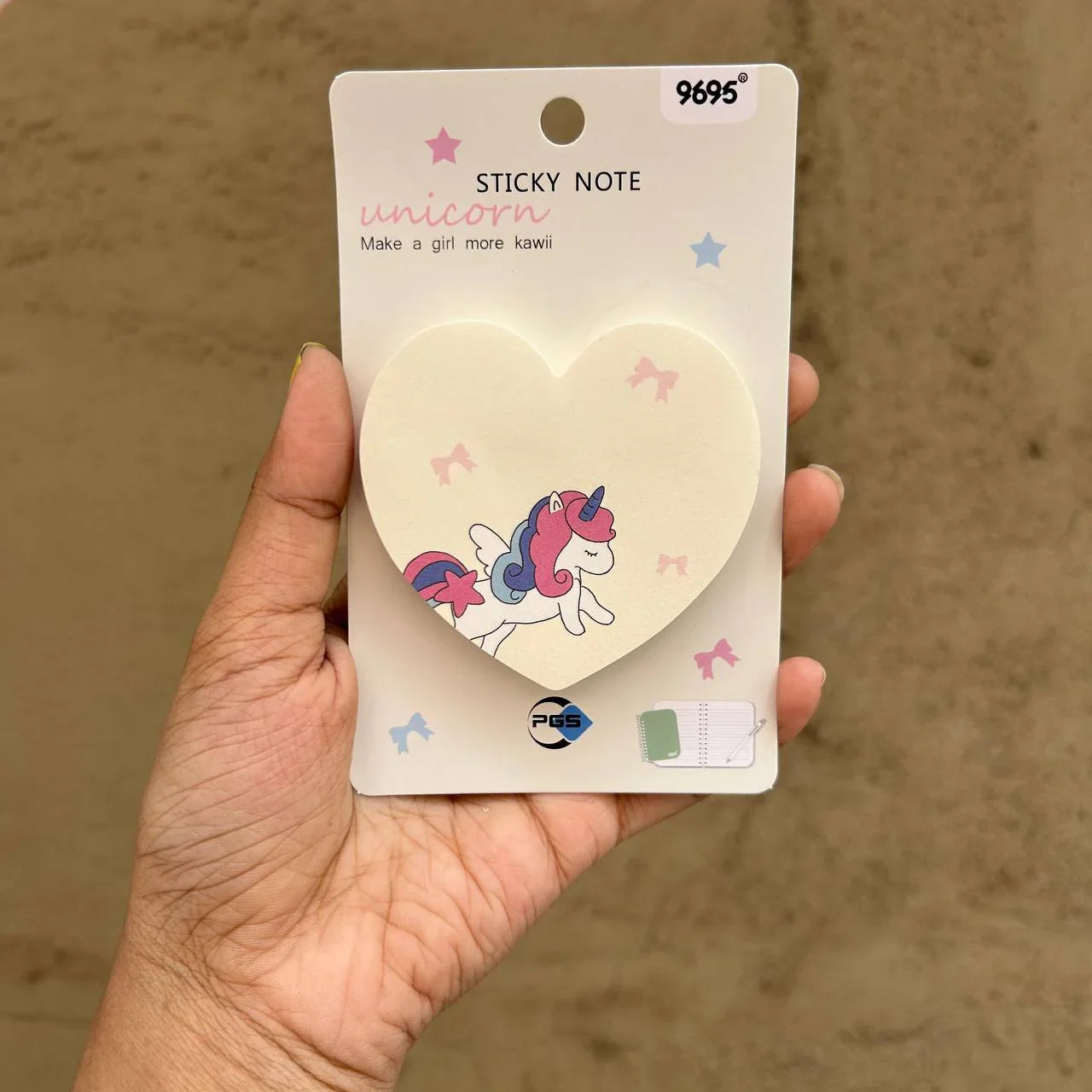 Heart Unicorn Sticky Notes | get organised with sticky Notes | 75 Sheets-(1pcs) Pack of 1