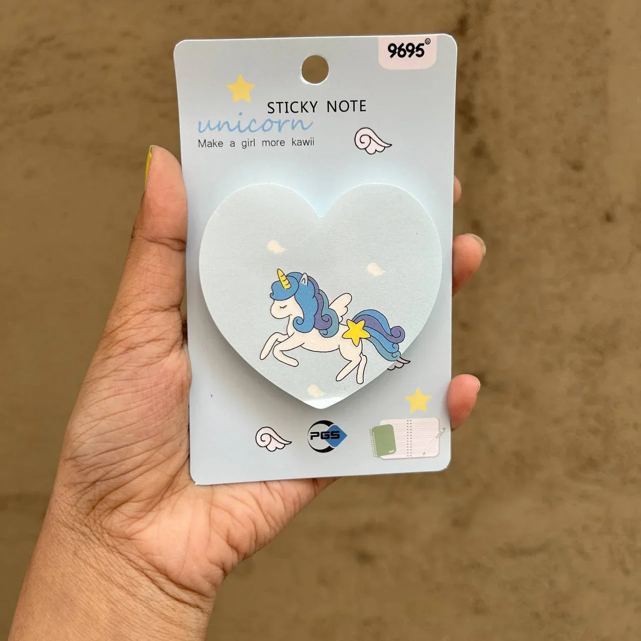 Heart Unicorn Sticky Notes | get organised with sticky Notes | 75 Sheets-(1pcs) Pack of 1