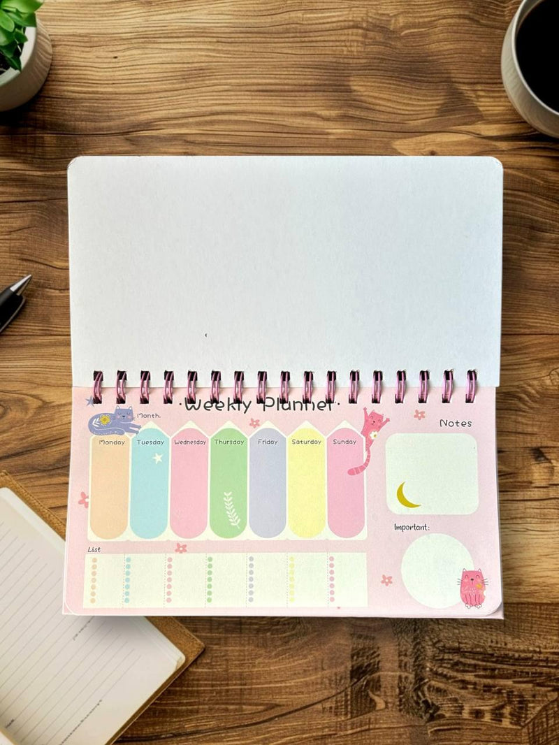 Everyday Daily Planner Kawaii Planner Cartoon Print Spiral for 2026