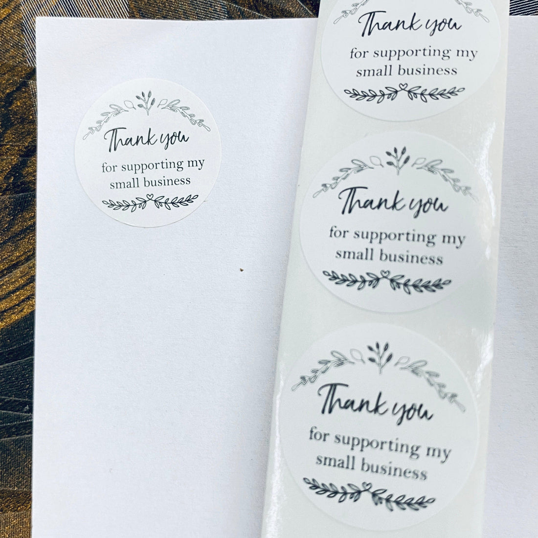 (JUMBO ROLL) Thank you labels for your small business (500 Labels) 1 inch