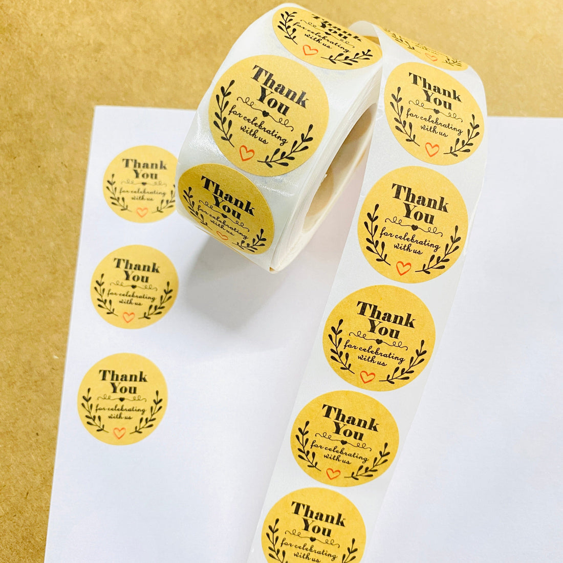 (JUMBO ROLL) Thank you labels for your small business (500 Labels) 1inch